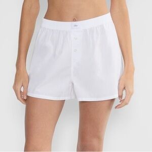 NWT Aritzia TNA White Poplin Boxer Short